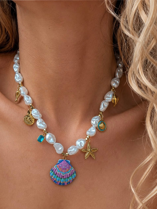Sirena Pink Charm Necklace
